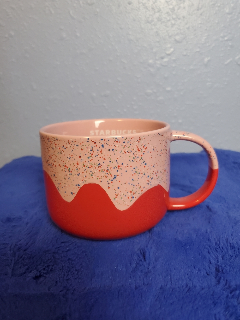 Starbucks Coffee Cup Red And Pink Icing Sprinkles 14Oz Mug